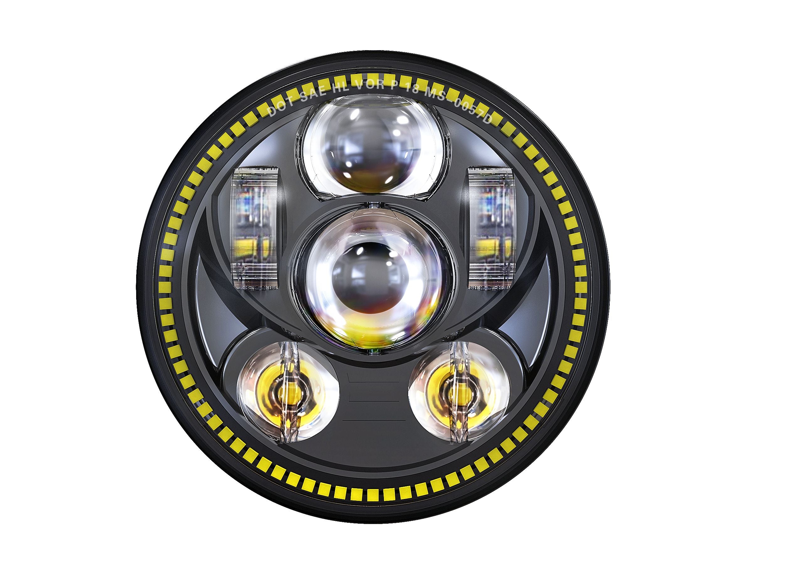 5.75" DOT Compliant Motorcycle LED Headlight w/ DRL Halo, 10-20209 & 10-20210