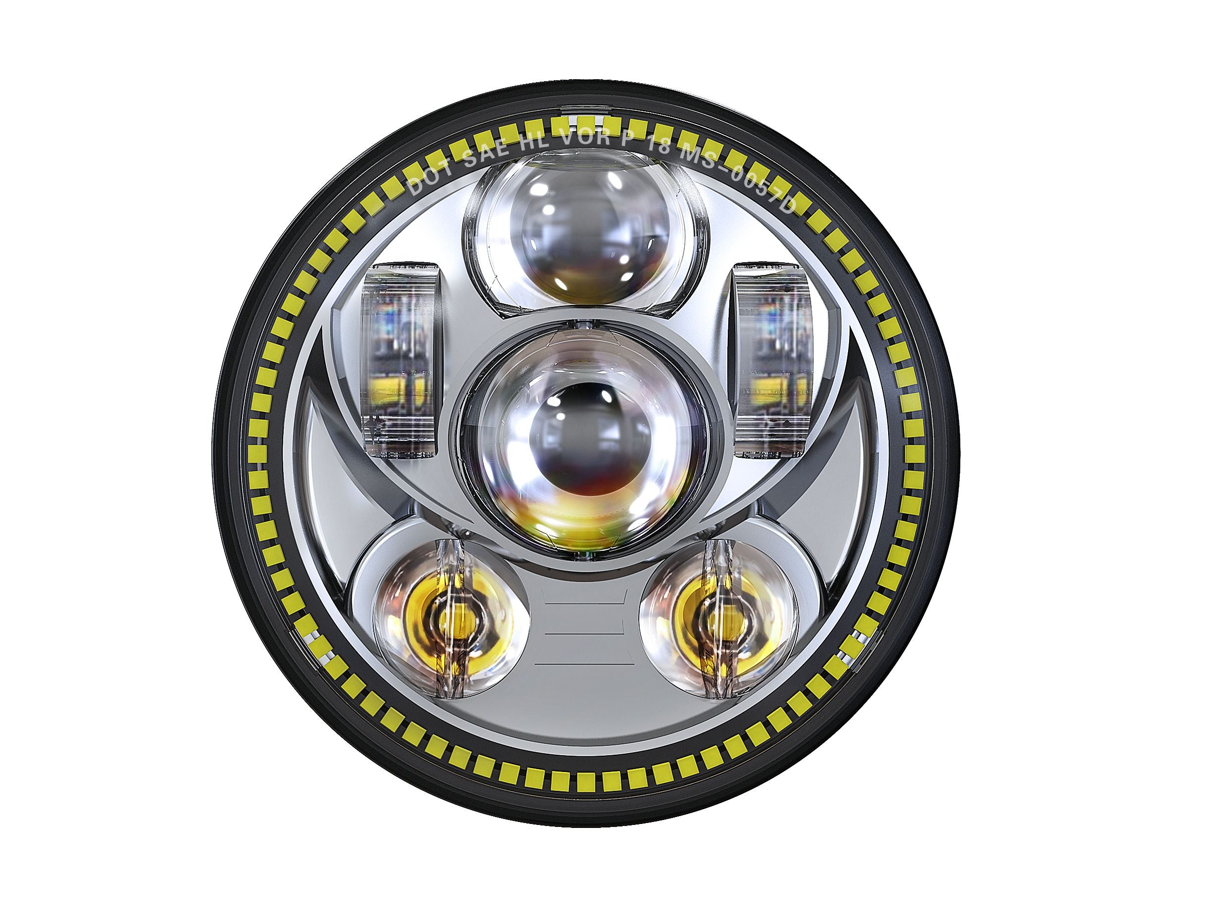 5.75" DOT Compliant Motorcycle LED Headlight w/ DRL Halo, 10-20209 & 10-20210
