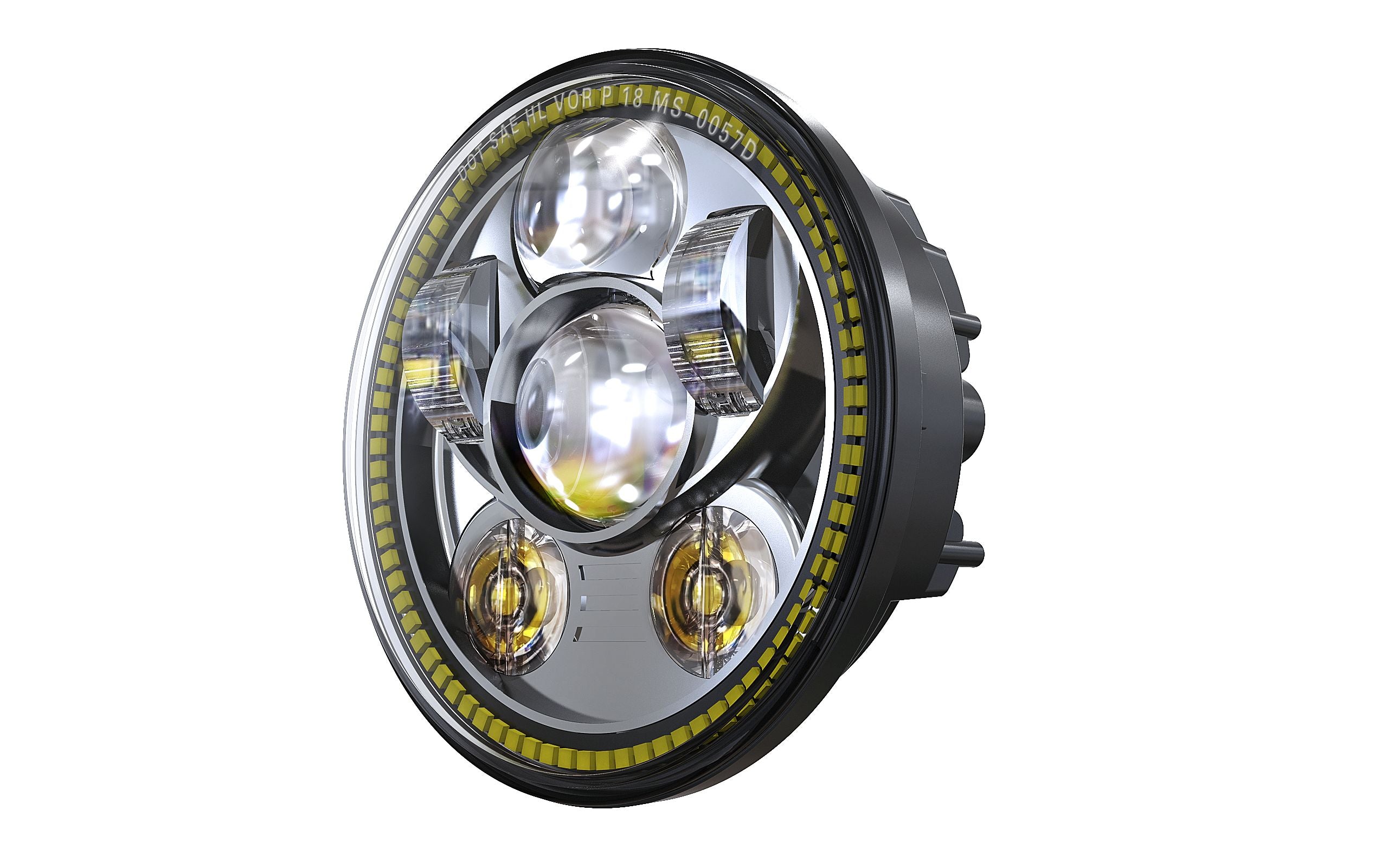 5.75" DOT Compliant Motorcycle LED Headlight w/ DRL Halo, 10-20209 & 10-20210