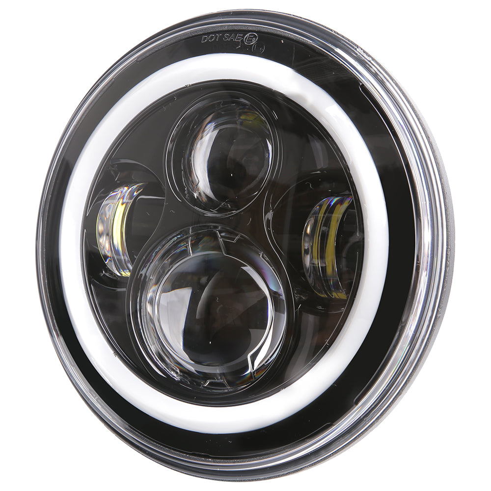 7" DOT Compliant Motorcycle/Jeep LED Headlight w/ DRL Halo, 10-20215 & 10-20216