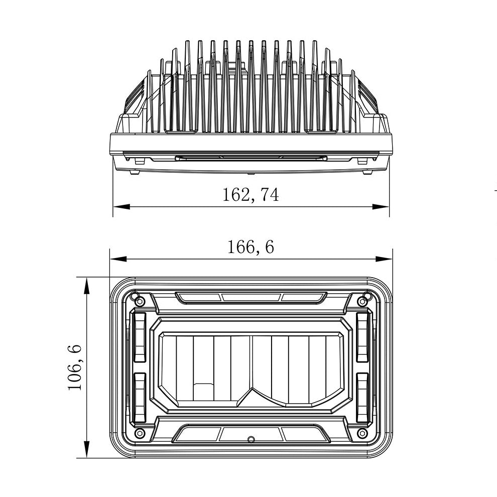 DOT/SAE 4x6 Sealed Beam Replacement LED Headlight (Low Beam), 10-20196
