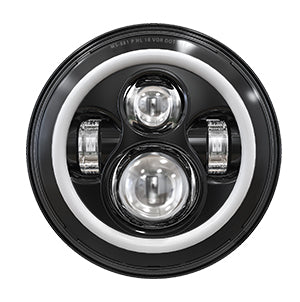7" DOT Compliant Motorcycle/Jeep LED Headlight w/ DRL Halo, 10-20215 & 10-20216