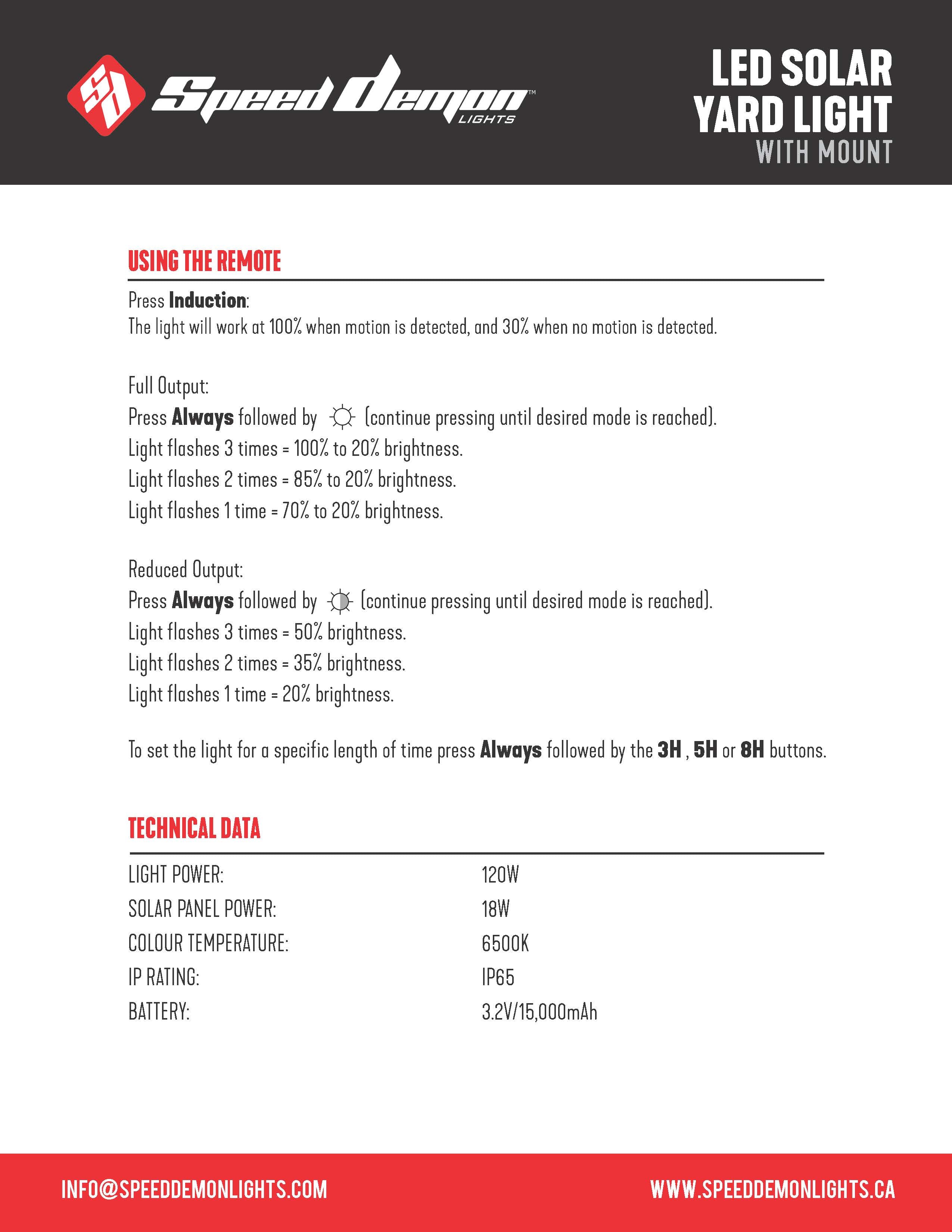 120 Watt Solar Yard Light, 15-8023